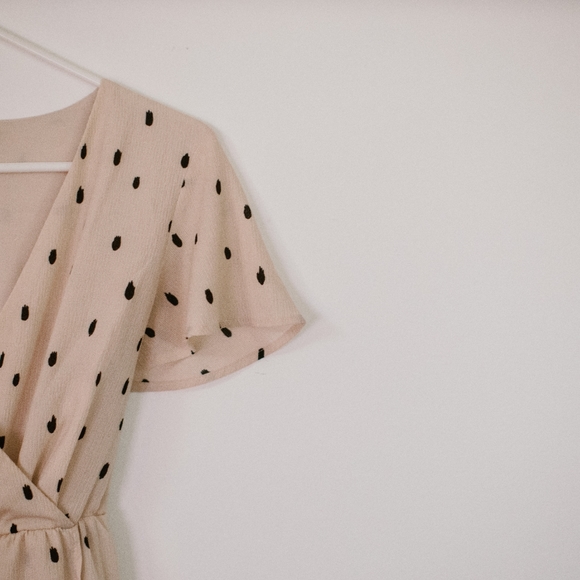 Polagram Polka Dot Midi Faux Wrap Dress - Picture 3 of 4